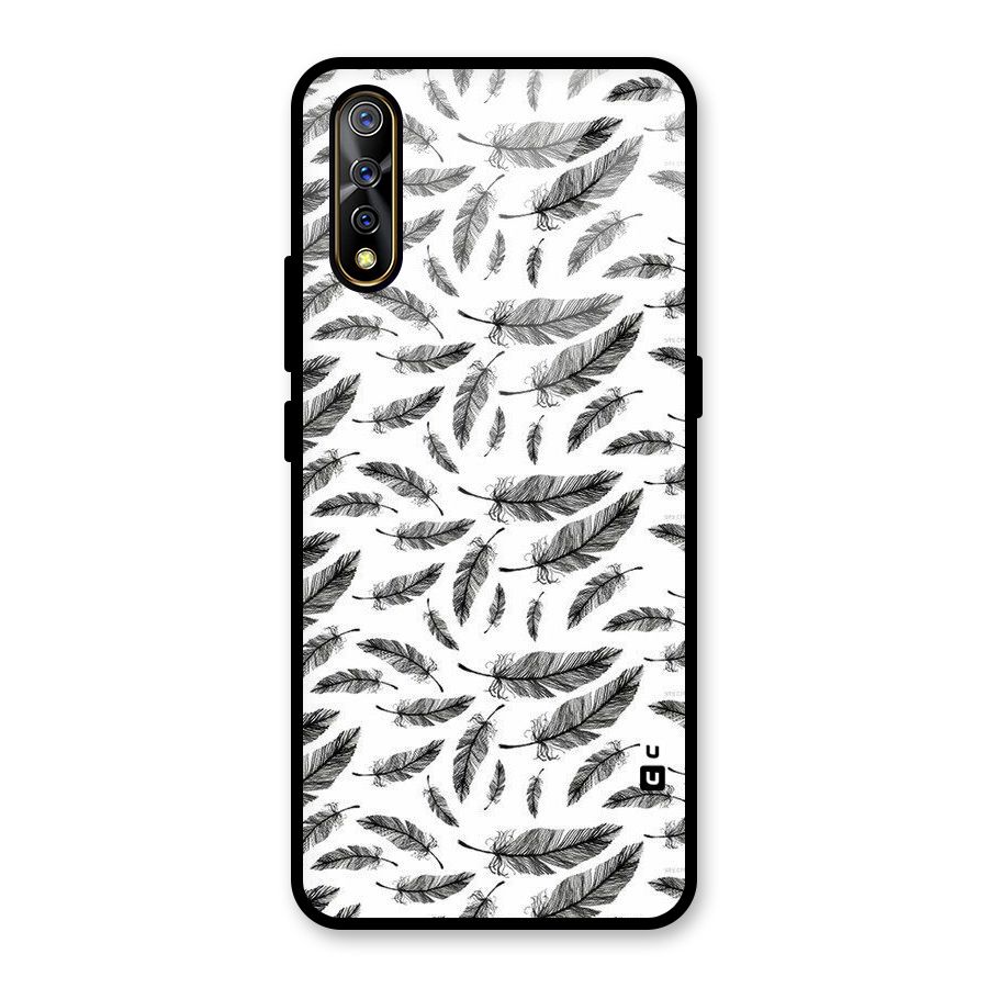 Black Feather Glass Back Case for Vivo S1
