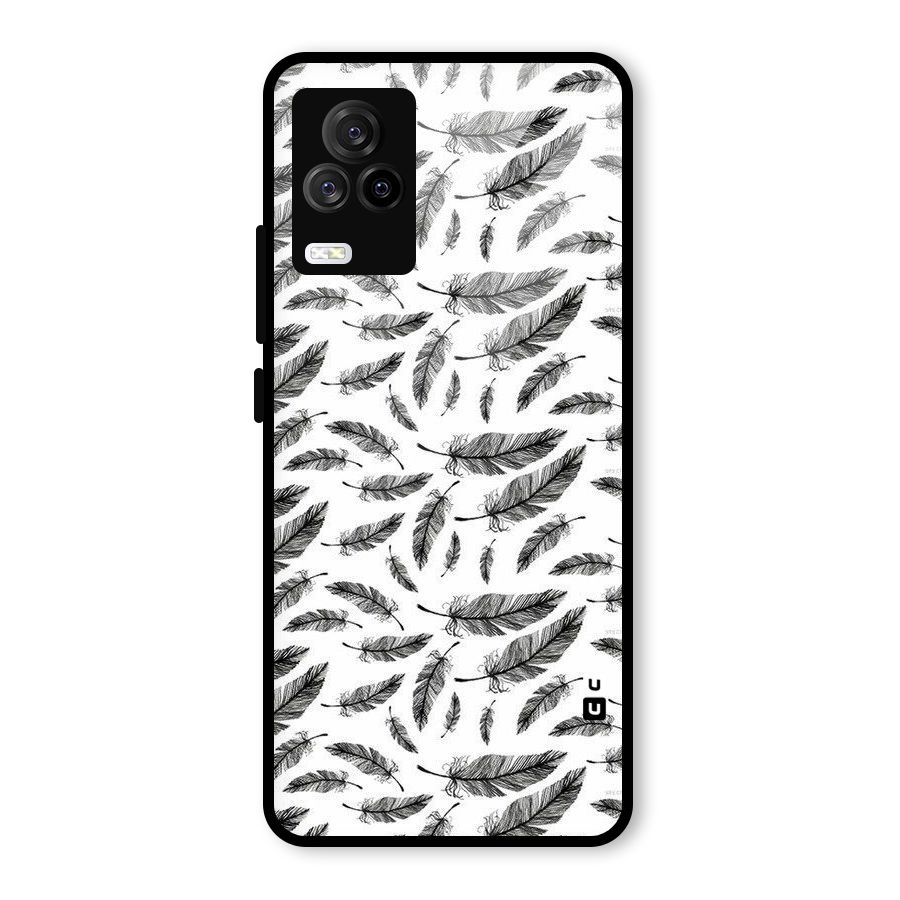 Black Feather Glass Back Case for Vivo iQOO 7 Legend 5G