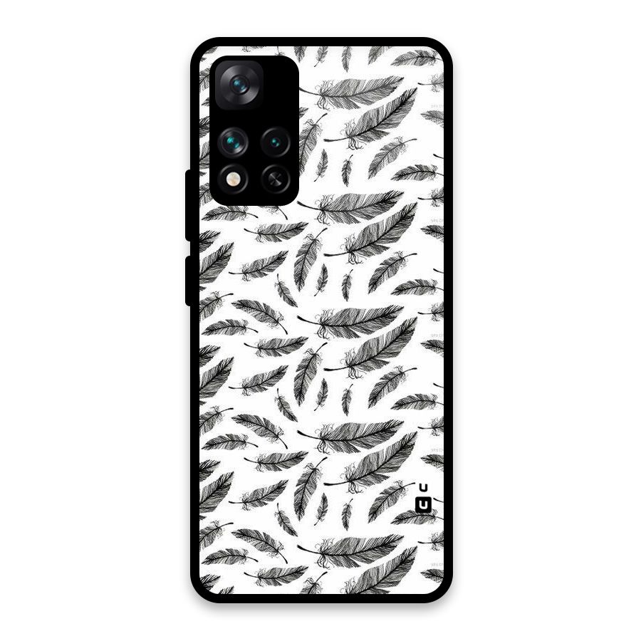 Black Feather Glass Back Case for Xiaomi 11i HyperCharge 5G