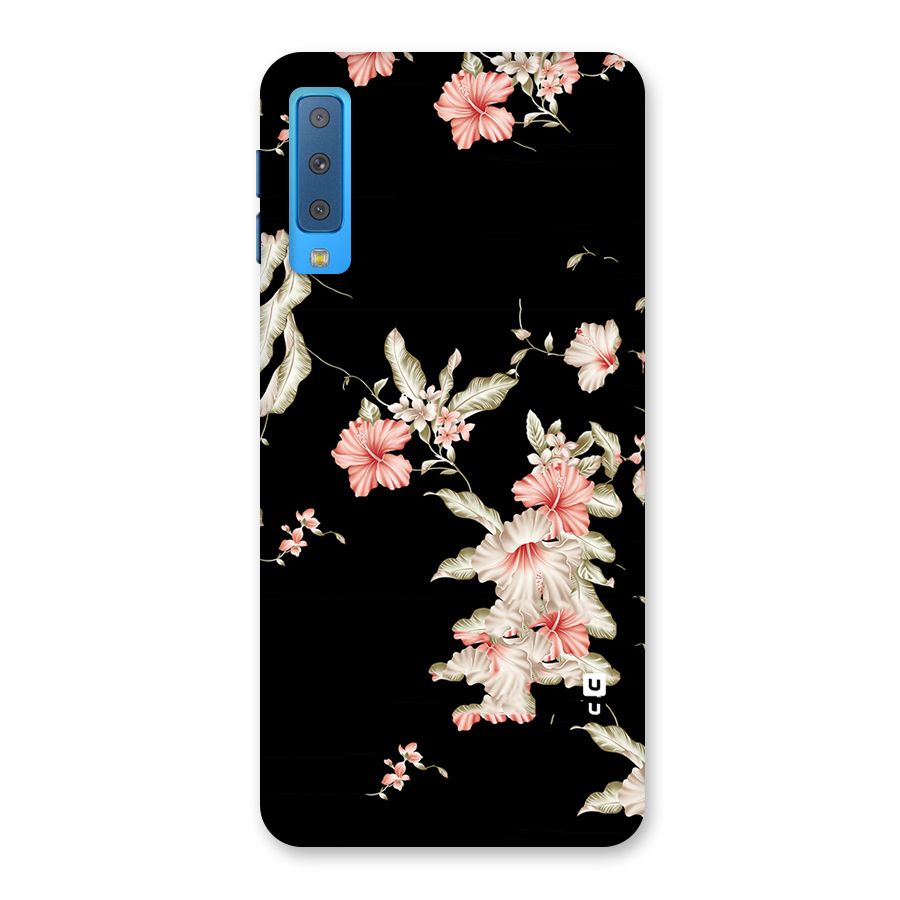 Black Floral Back Case for Galaxy A7 (2018)