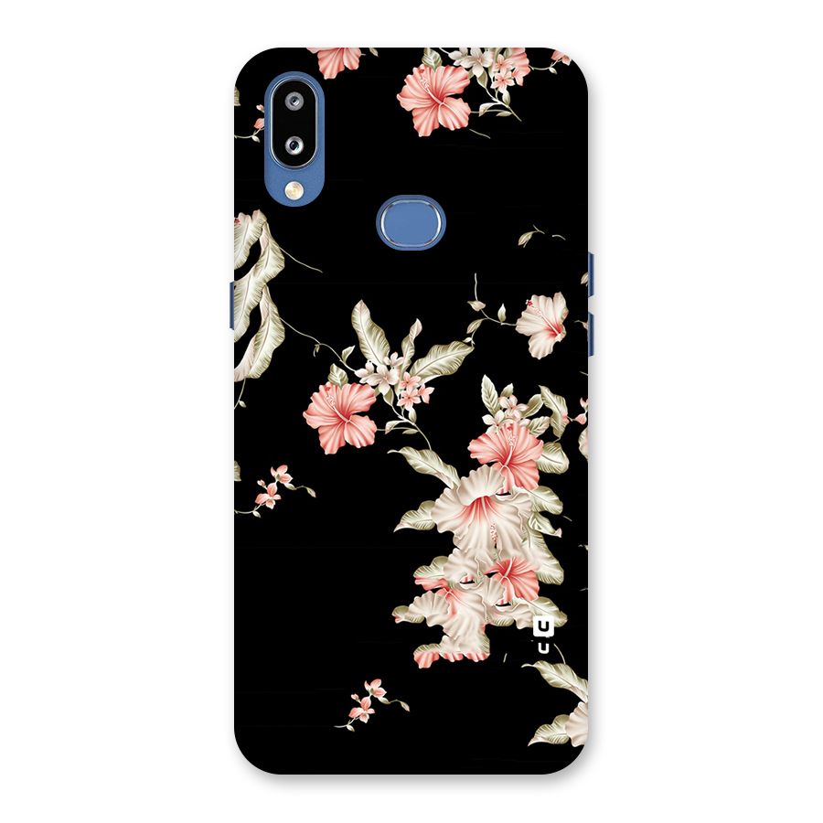 Black Floral Back Case for Galaxy M01s