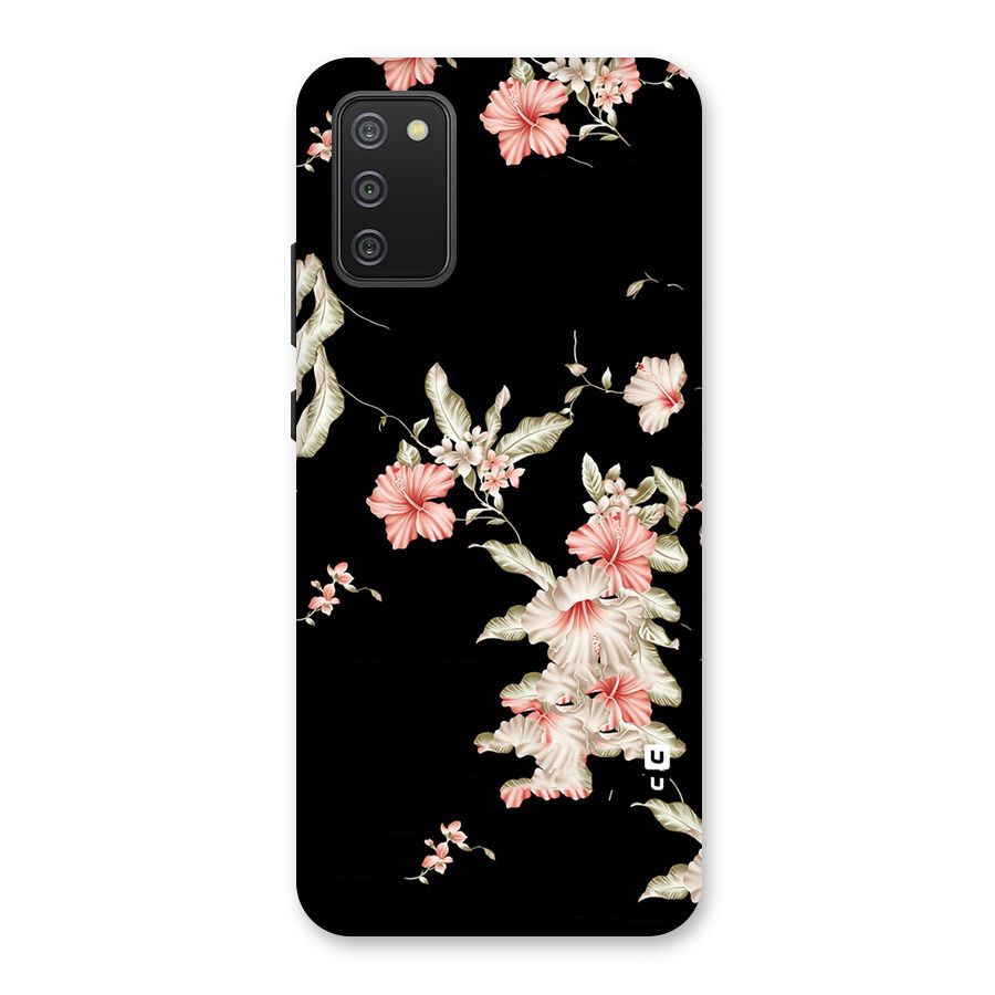 Black Floral Back Case for Galaxy M02s