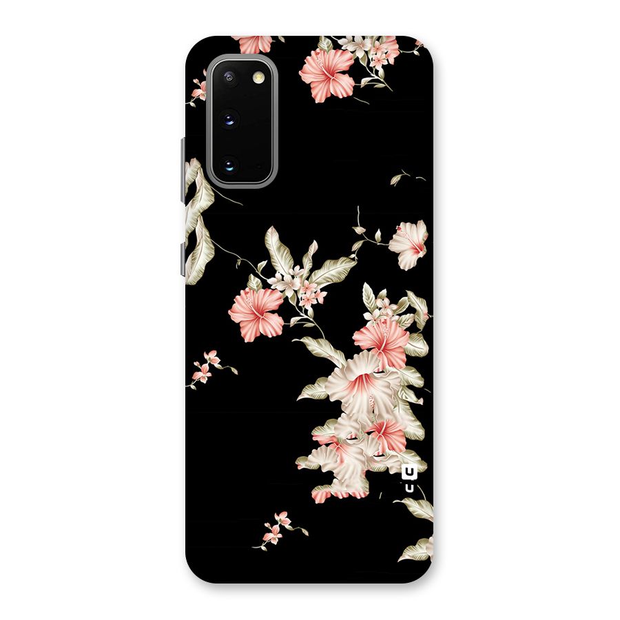 Black Floral Back Case for Galaxy S20