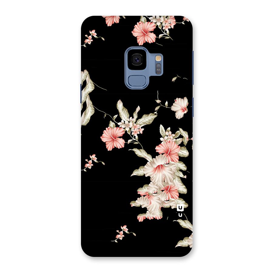 Black Floral Back Case for Galaxy S9
