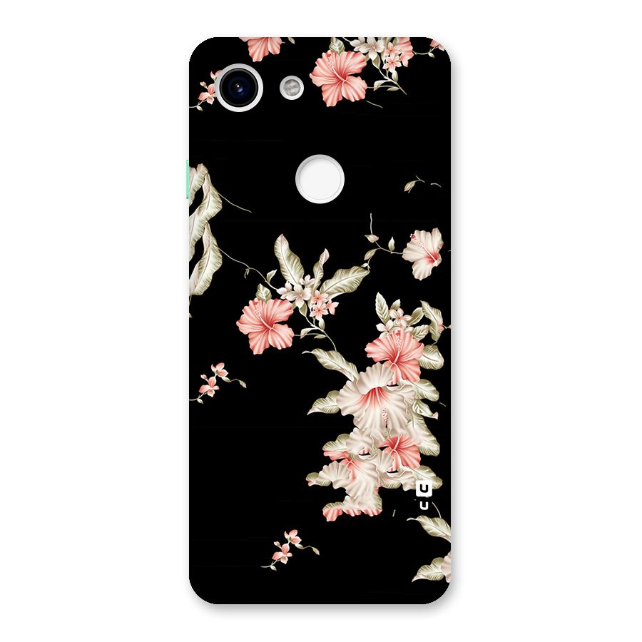 Black Floral Back Case for Google Pixel 3