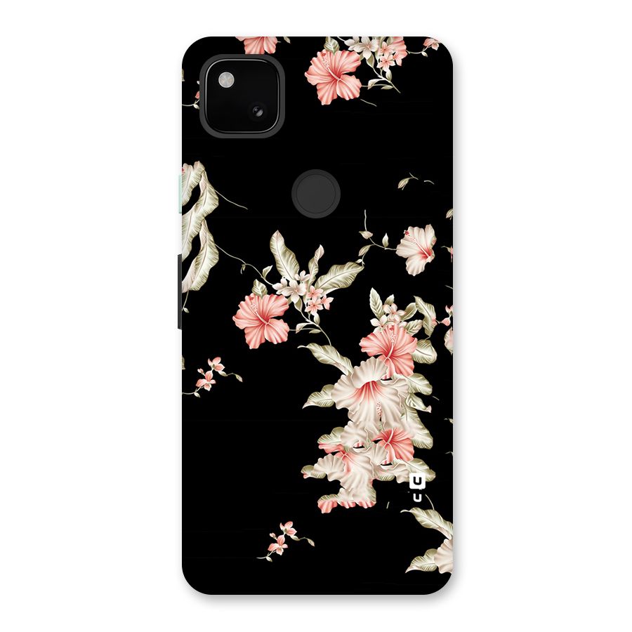 Black Floral Back Case for Google Pixel 4a