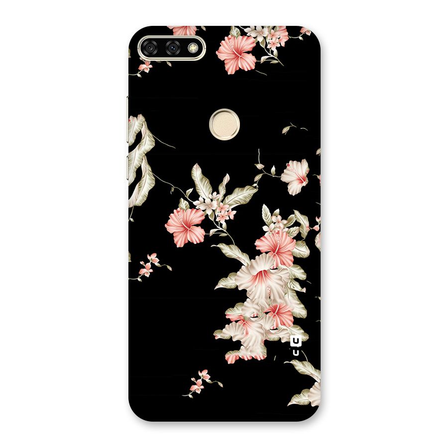 Black Floral Back Case for Honor 7A