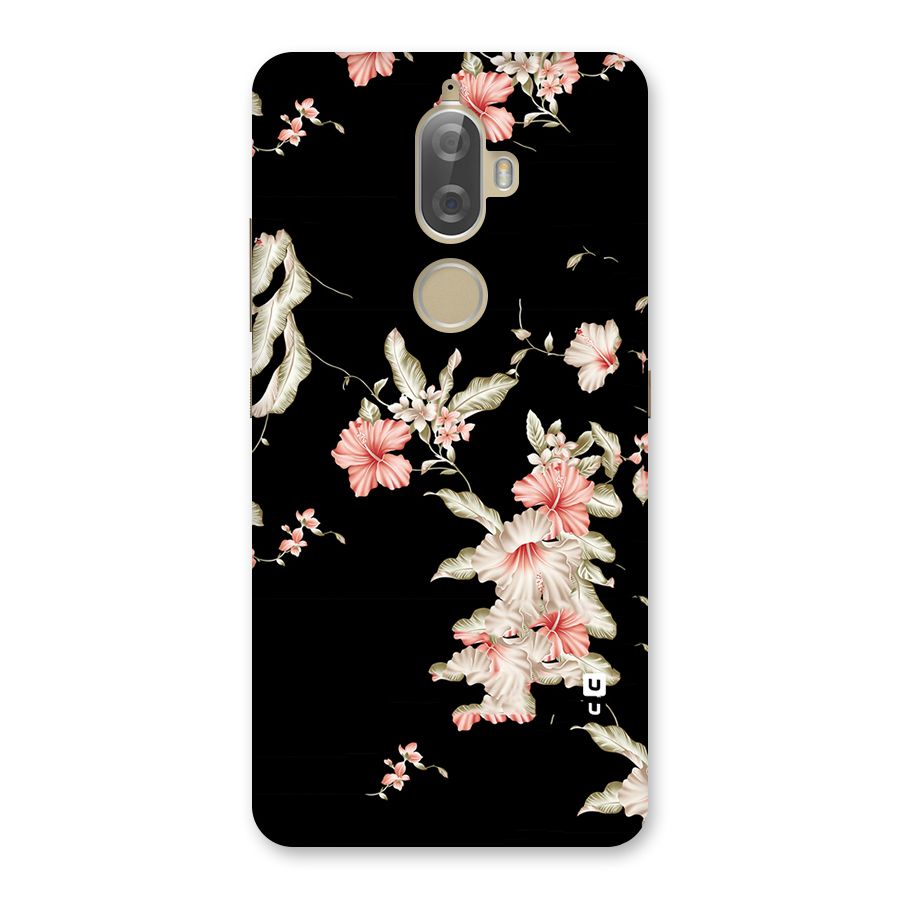 Black Floral Back Case for Lenovo K8 Plus