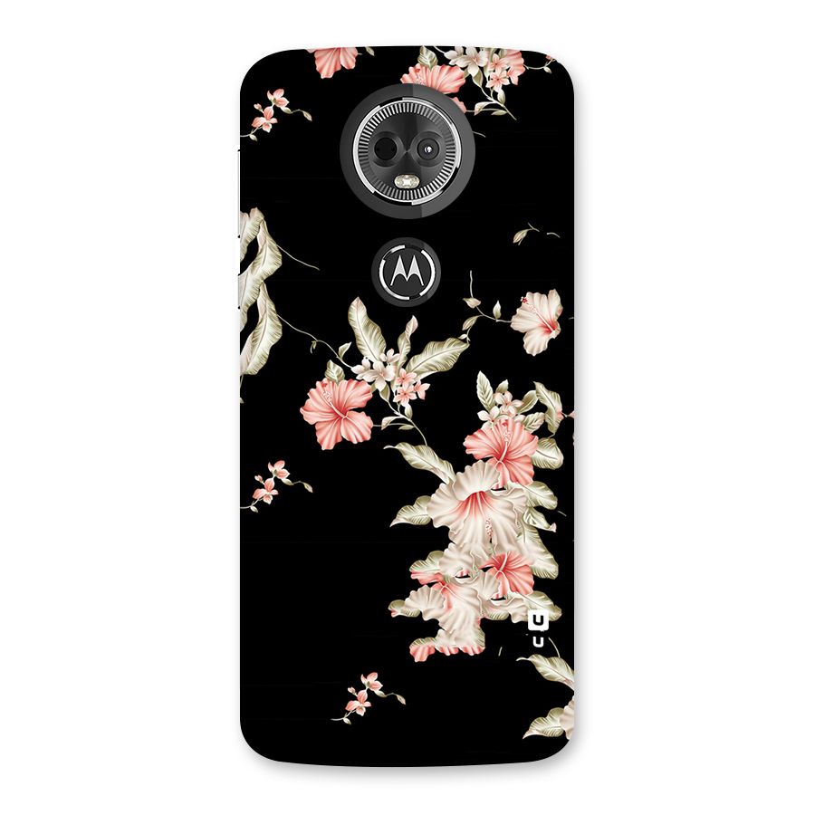 Black Floral Back Case for Moto E5 Plus