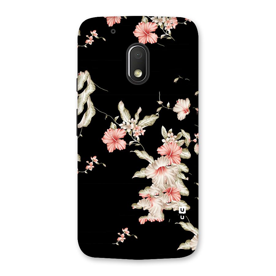 Black Floral Back Case for Moto G4 Play