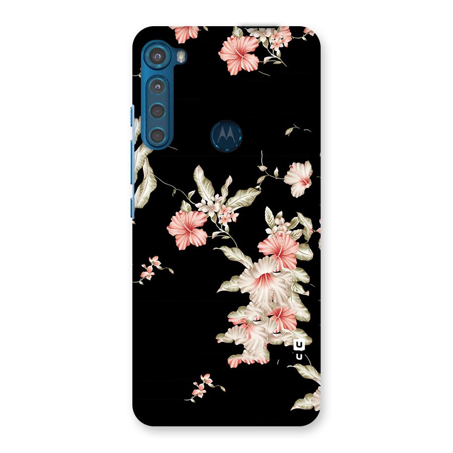Black Floral Back Case for Motorola One Fusion Plus
