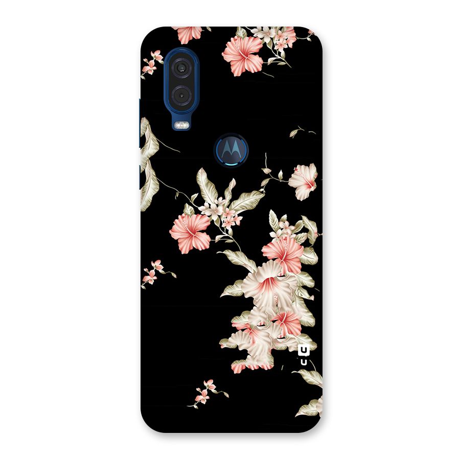 Black Floral Back Case for Motorola One Vision