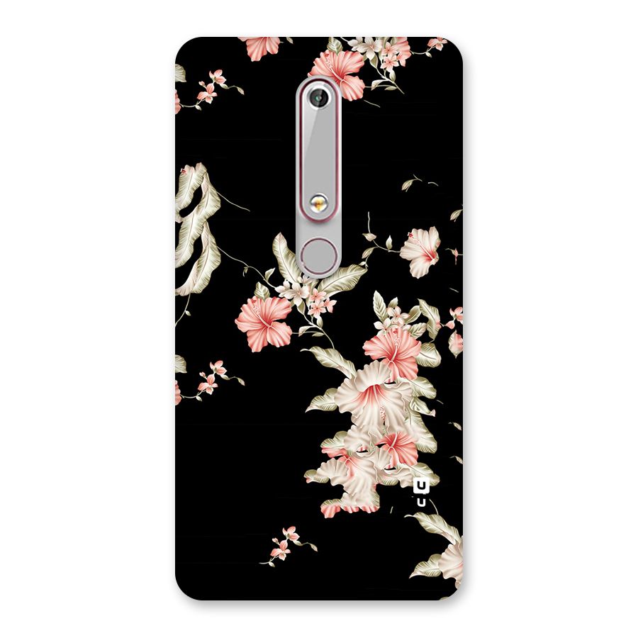 Black Floral Back Case for Nokia 6.1