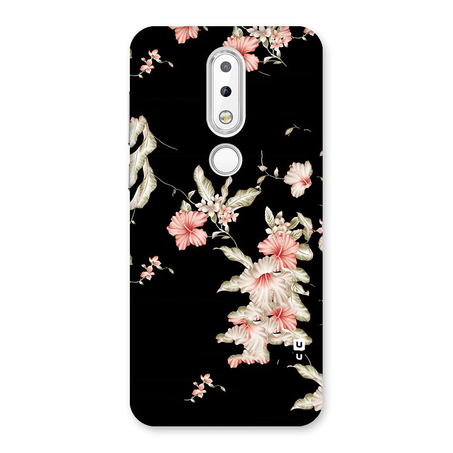 Black Floral Back Case for Nokia 6.1 Plus