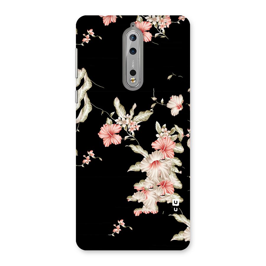 Black Floral Back Case for Nokia 8