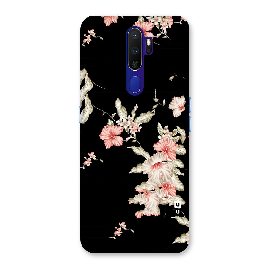 Black Floral Back Case for Oppo A9 (2020)