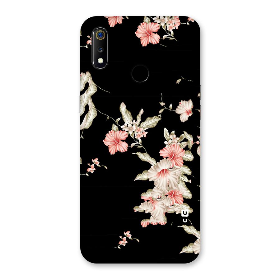 Black Floral Back Case for Realme 3