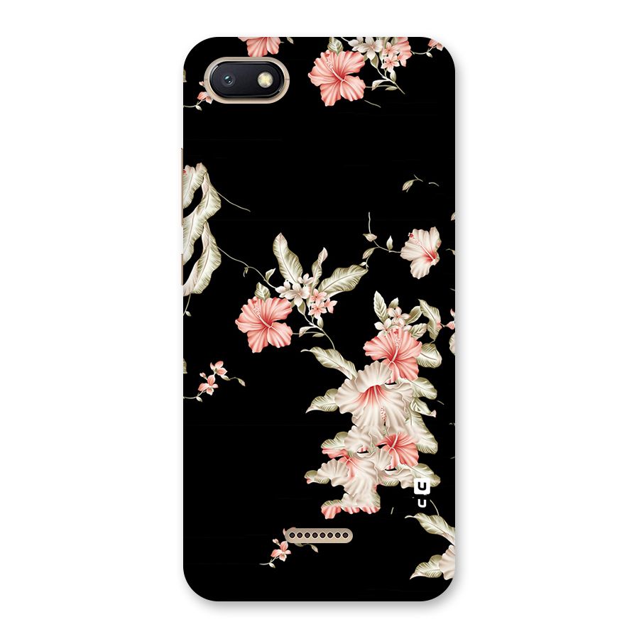 Black Floral Back Case for Redmi 6A