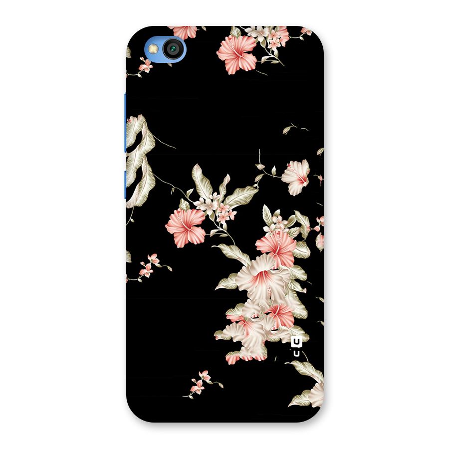 Black Floral Back Case for Redmi Go
