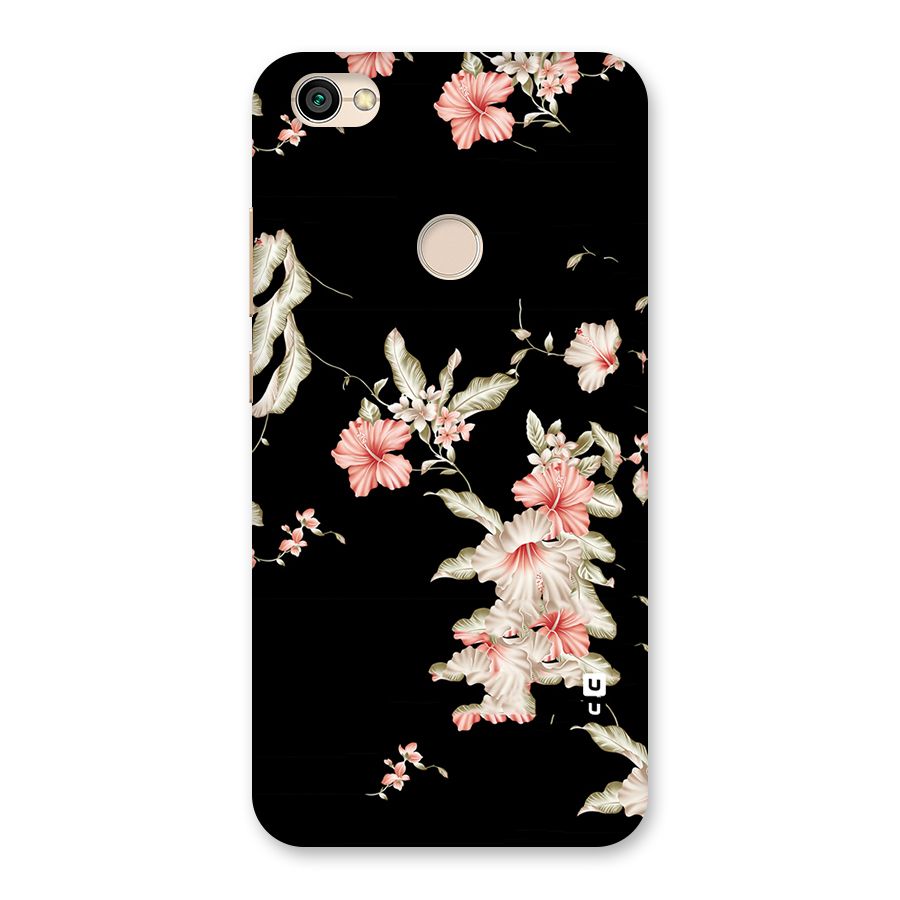 Black Floral Back Case for Redmi Y1 2017
