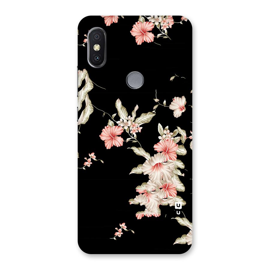 Black Floral Back Case for Redmi Y2