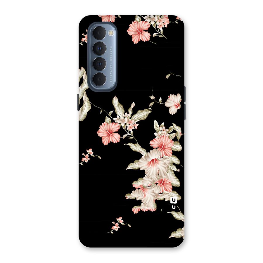 Black Floral Back Case for Reno4 Pro