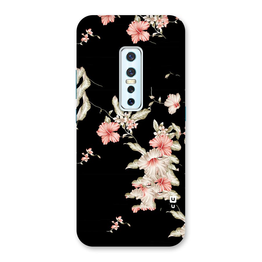 Black Floral Back Case for Vivo V17 Pro
