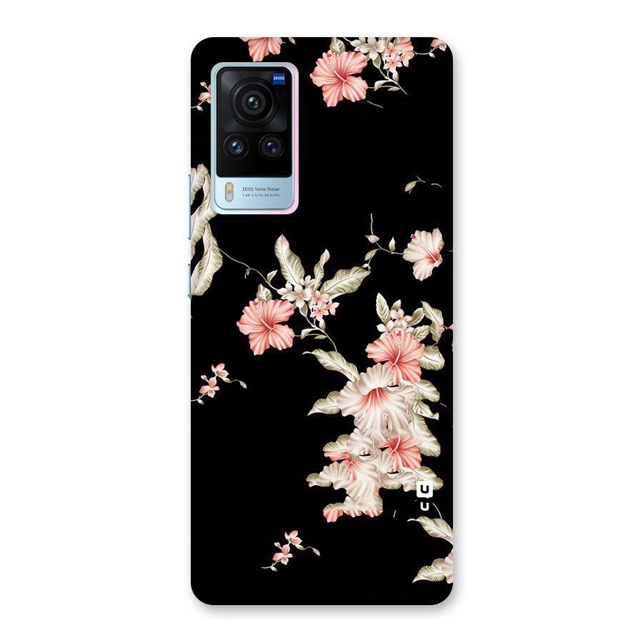 Black Floral Back Case for Vivo X60 Pro