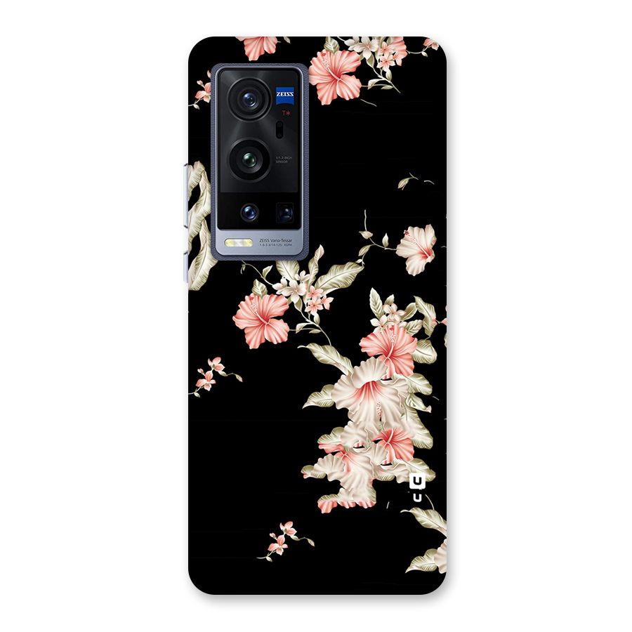 Black Floral Back Case for Vivo X60 Pro Plus
