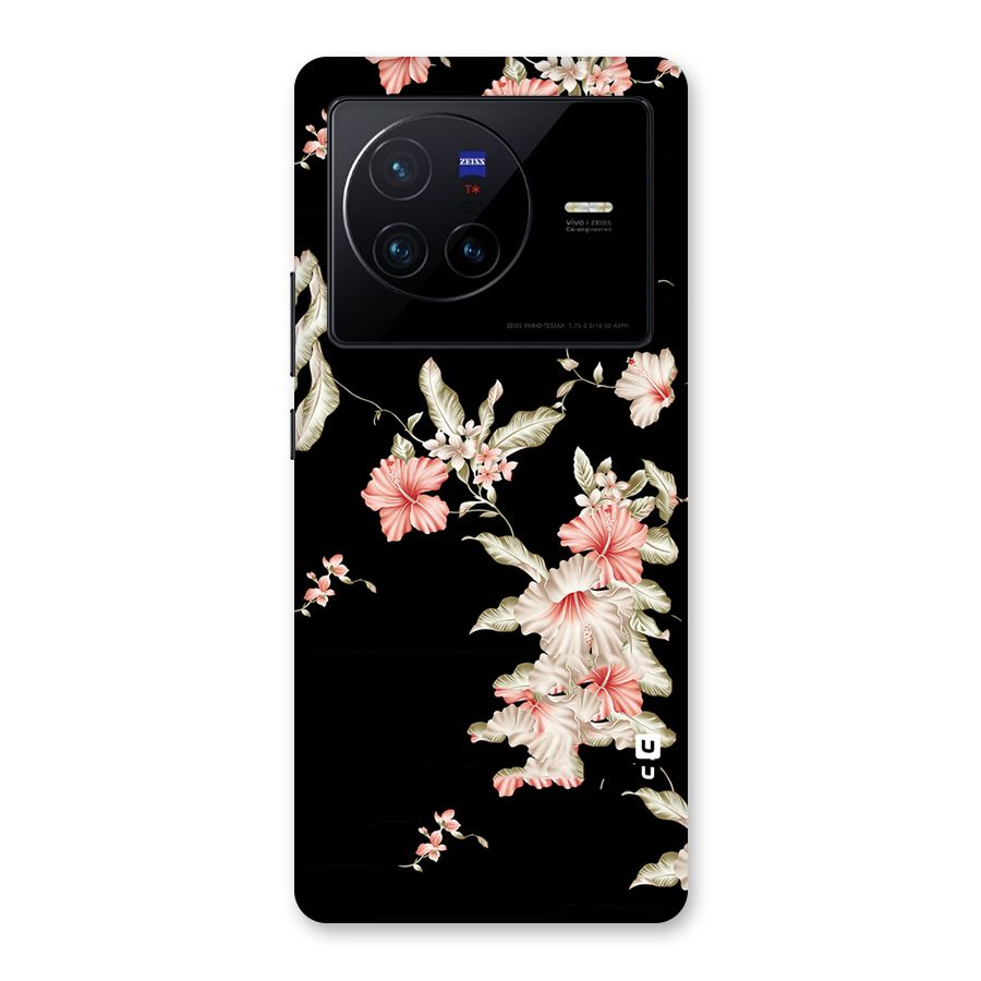Black Floral Back Case for Vivo X80