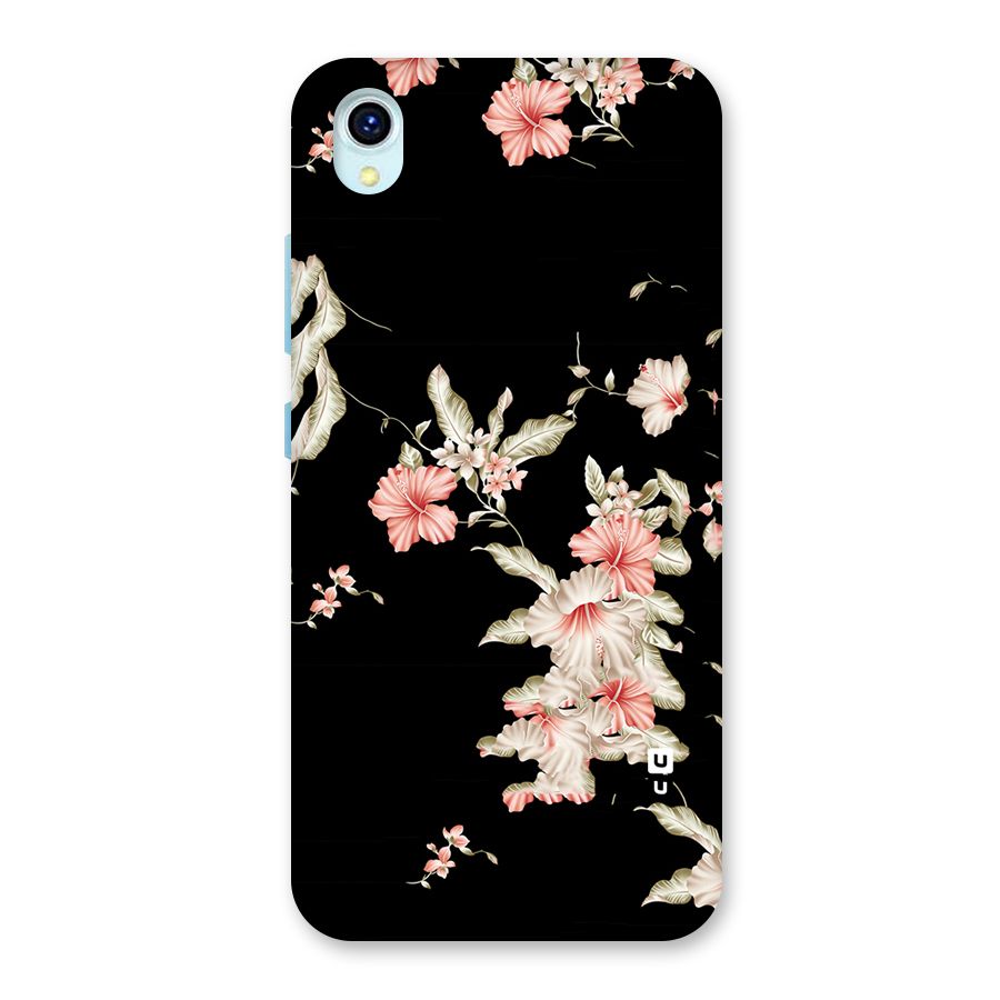 Black Floral Back Case for Vivo Y1s