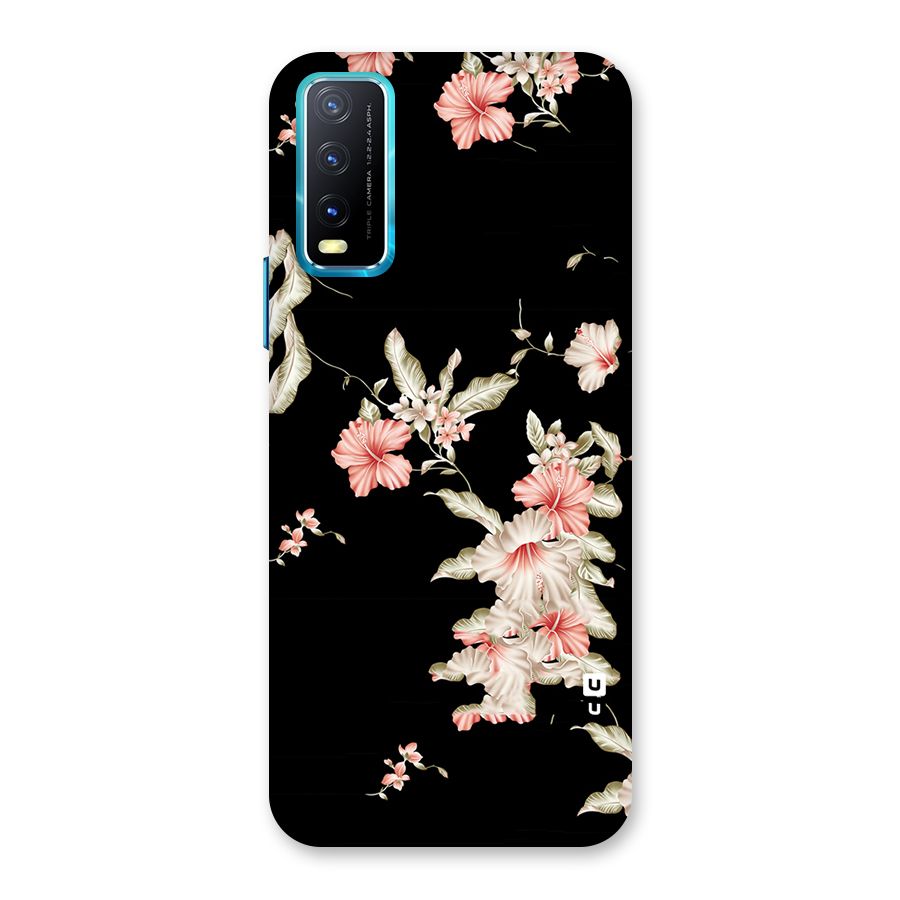 Black Floral Back Case for Vivo Y20A