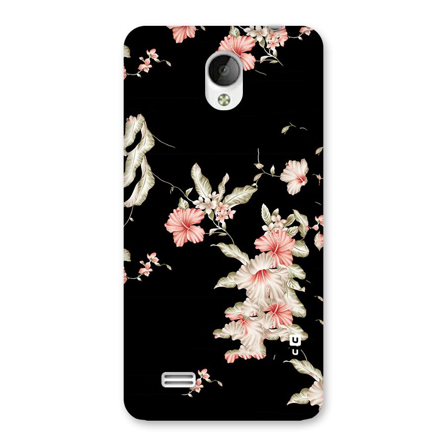 Black Floral Back Case for Vivo Y21