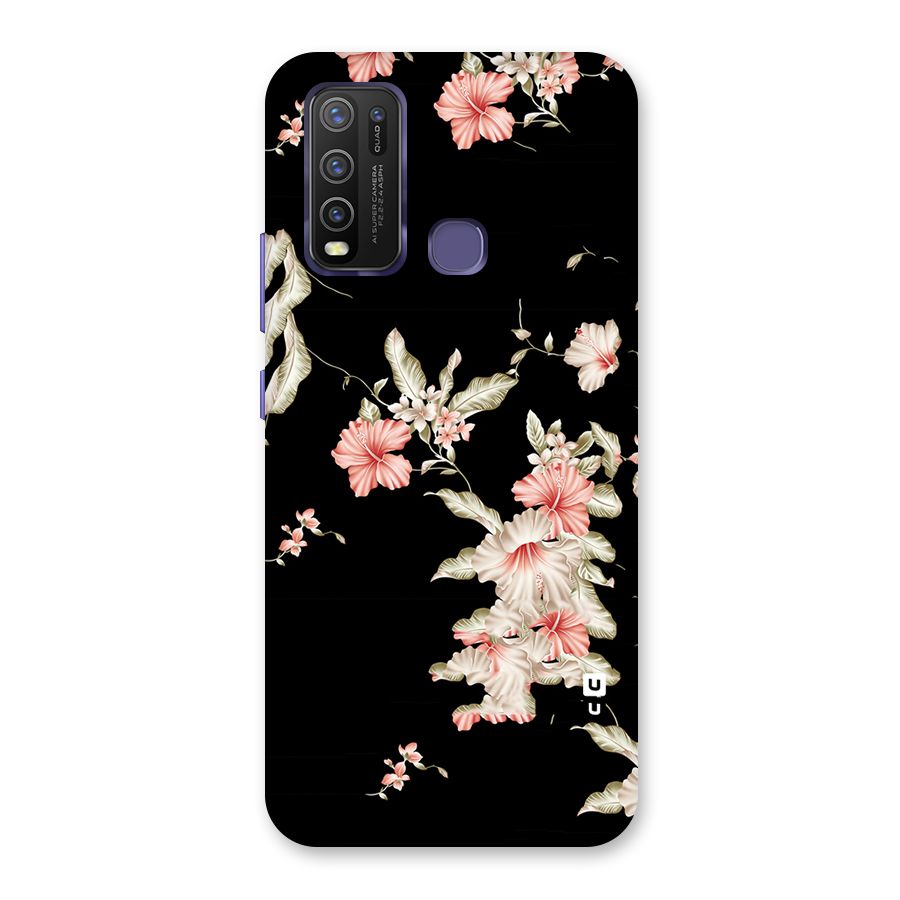 Black Floral Back Case for Vivo Y50