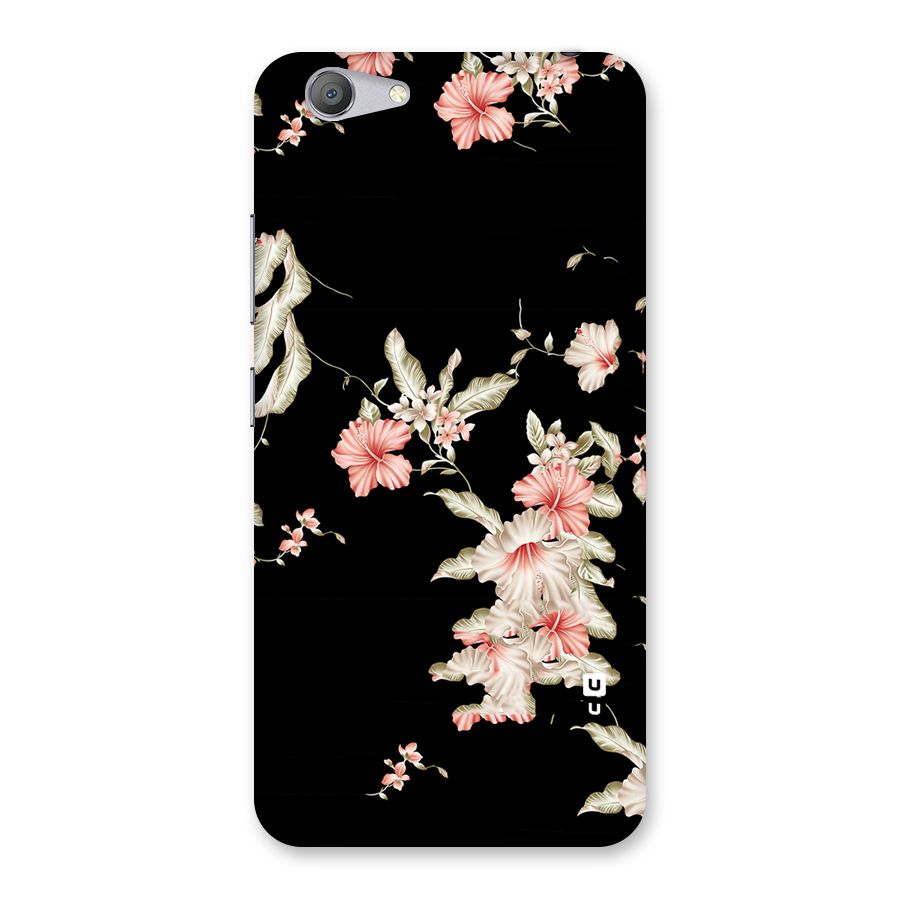 Black Floral Back Case for Vivo Y53