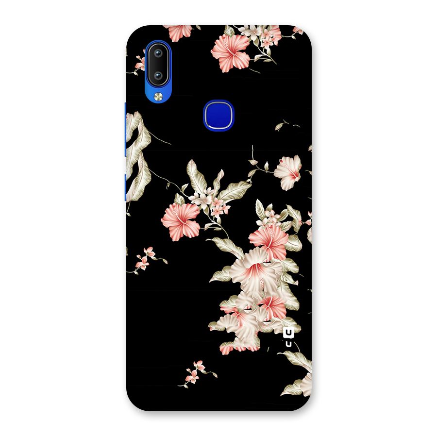 Black Floral Back Case for Vivo Y91