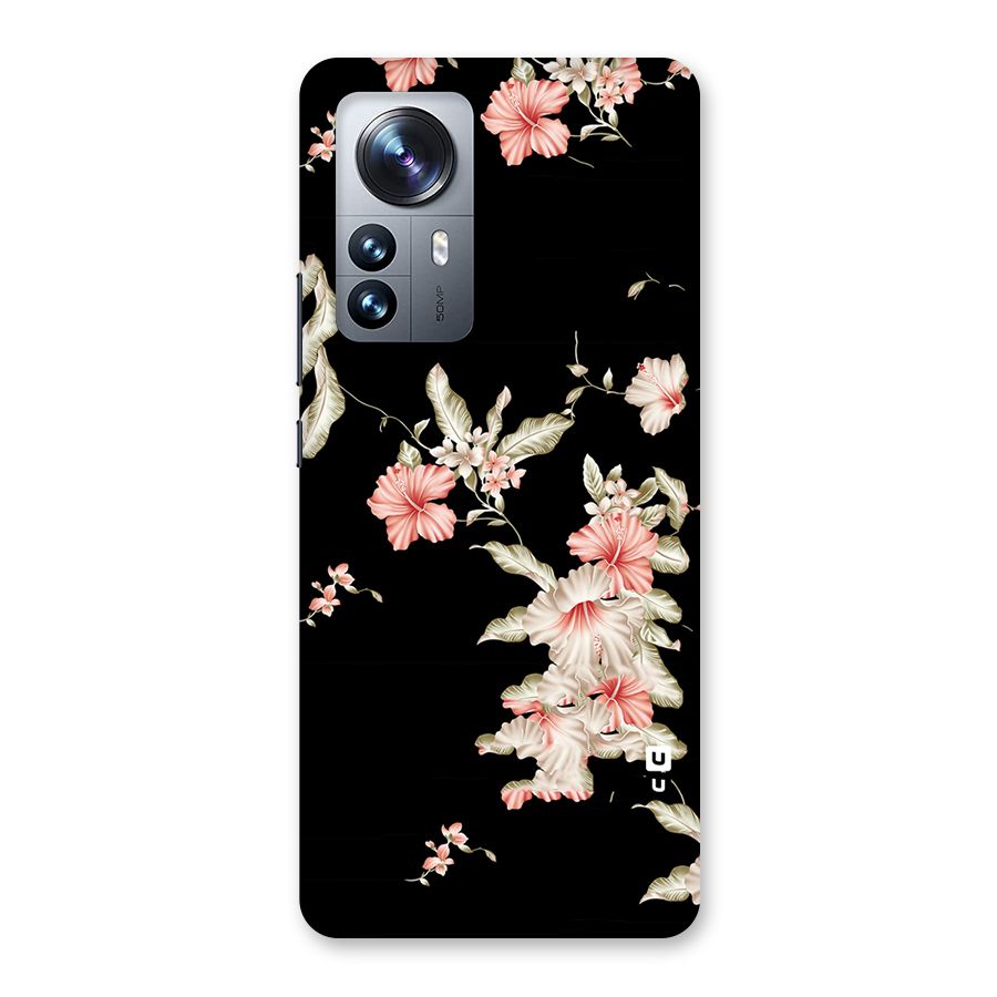 Black Floral Back Case for Xiaomi 12 Pro
