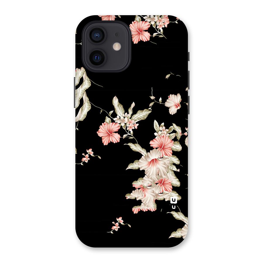 Black Floral Back Case for iPhone 12