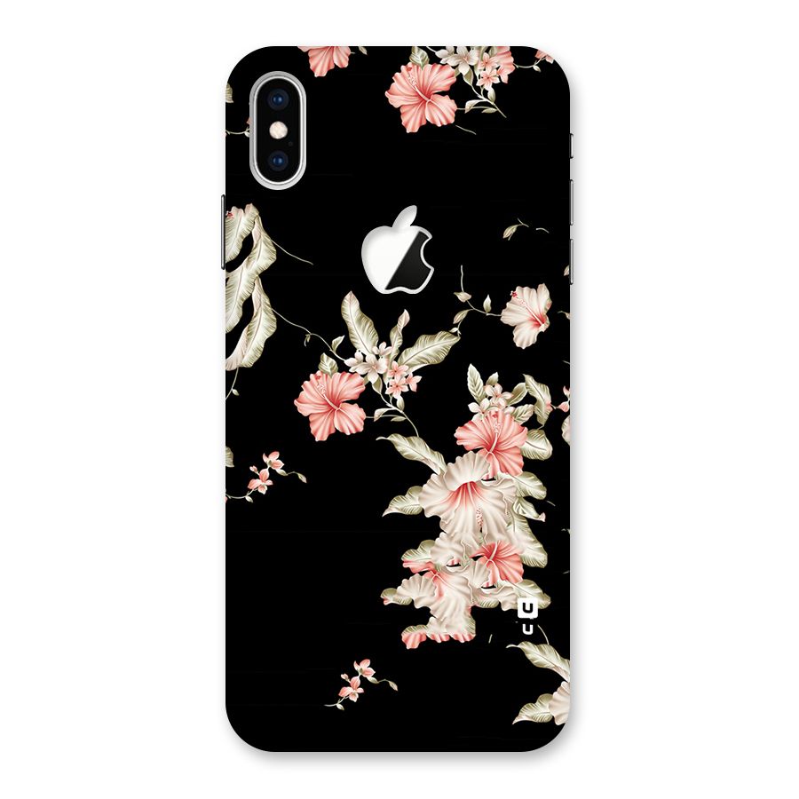 Black Floral Back Case for iPhone XS Max Apple Cut