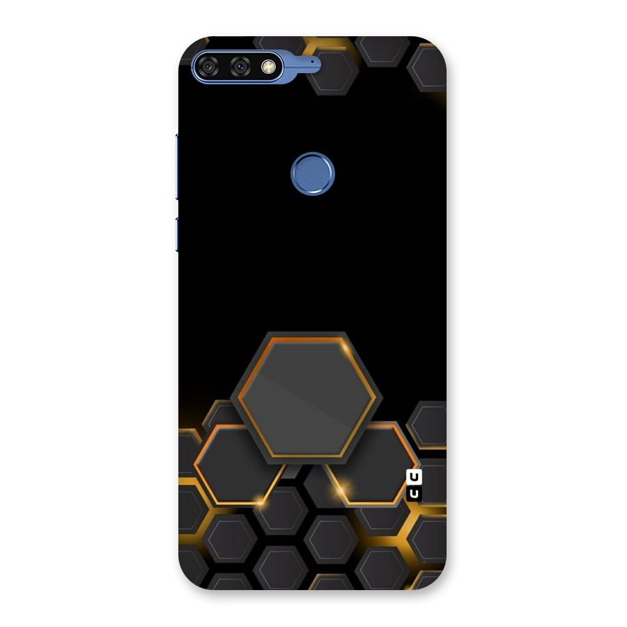 Black Gold Hexa Back Case for Honor 7C