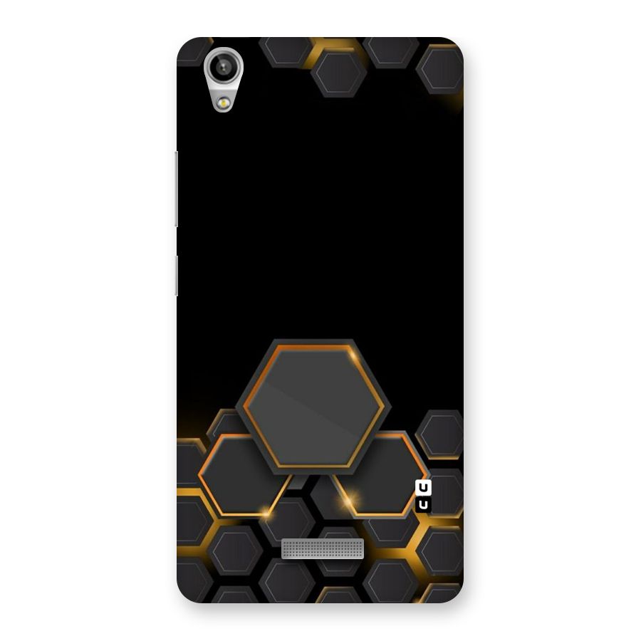 Black Gold Hexa Back Case for Lava-Pixel-V1