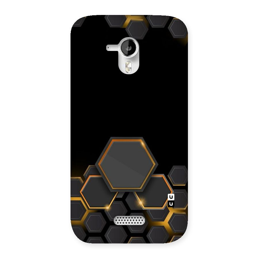 Black Gold Hexa Back Case for Micromax Canvas HD A116