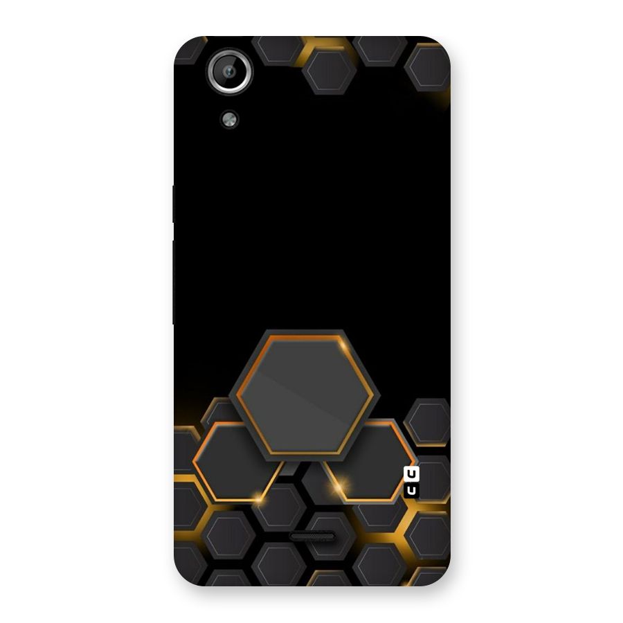 Black Gold Hexa Back Case for Micromax Canvas Selfie Lens Q345
