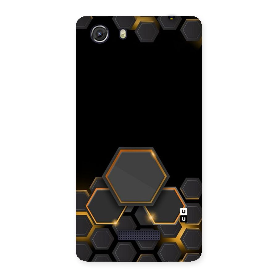 Black Gold Hexa Back Case for Micromax Unite 3
