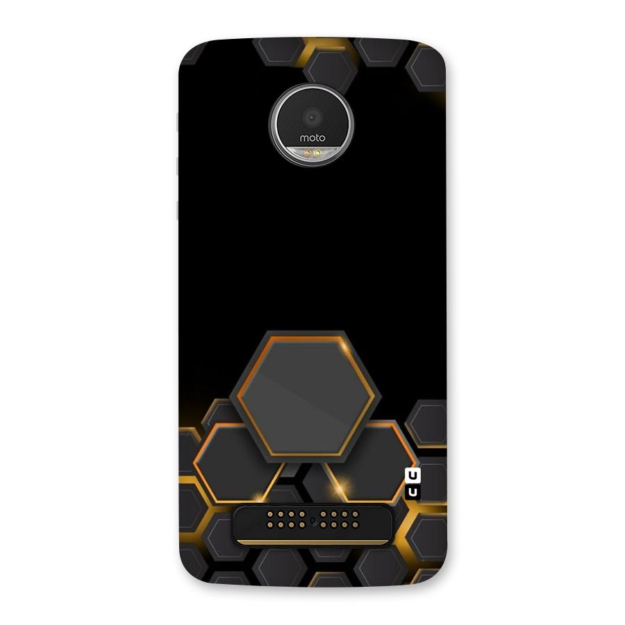 Black Gold Hexa Back Case for Moto Z Play