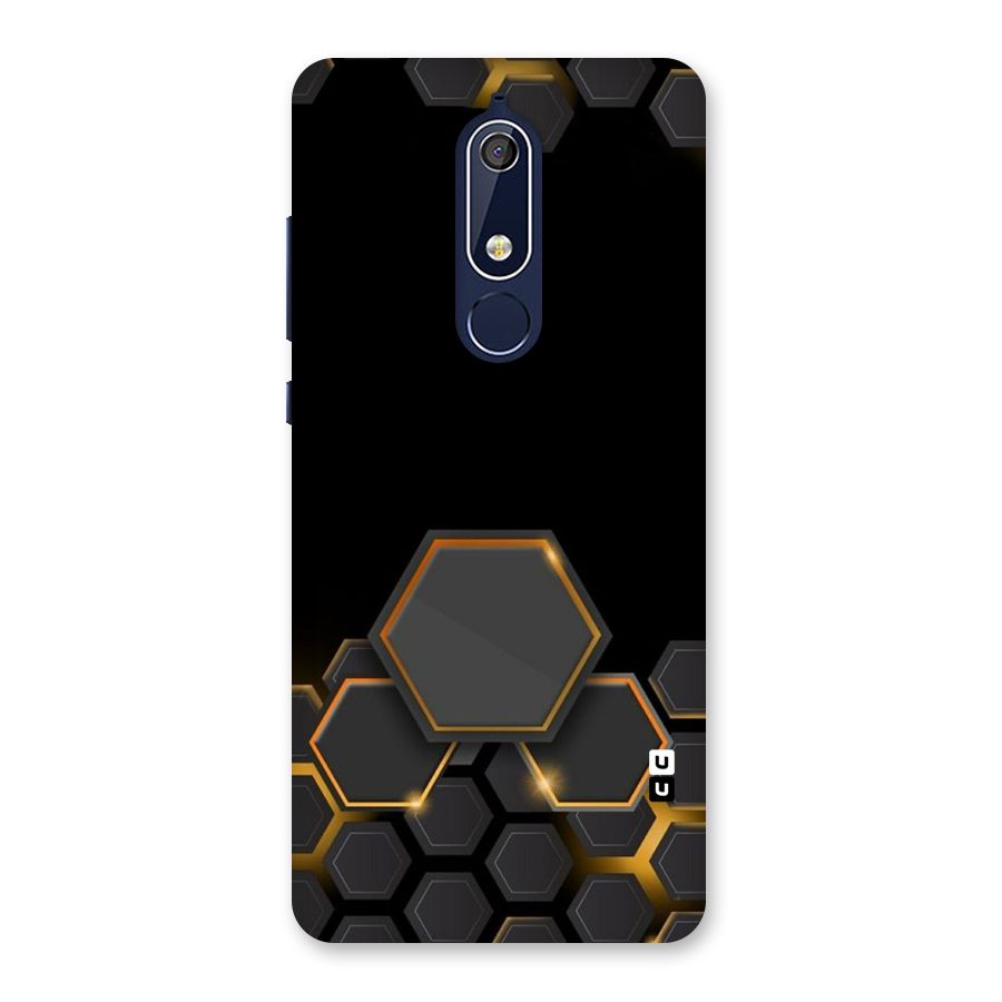 Black Gold Hexa Back Case for Nokia 5.1