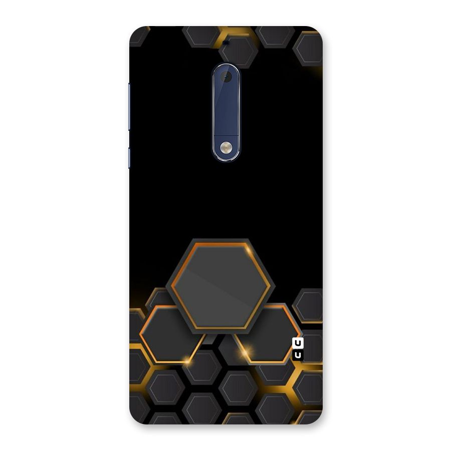 Black Gold Hexa Back Case for Nokia 5