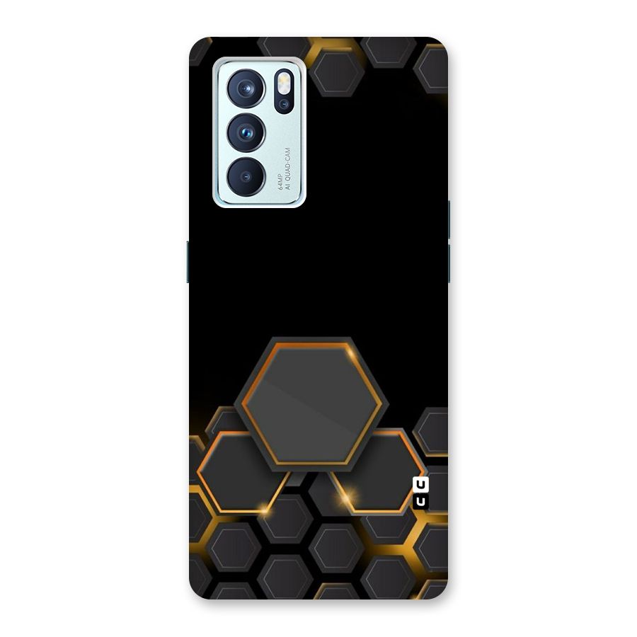 Black Gold Hexa Back Case for Oppo Reno6 Pro 5G