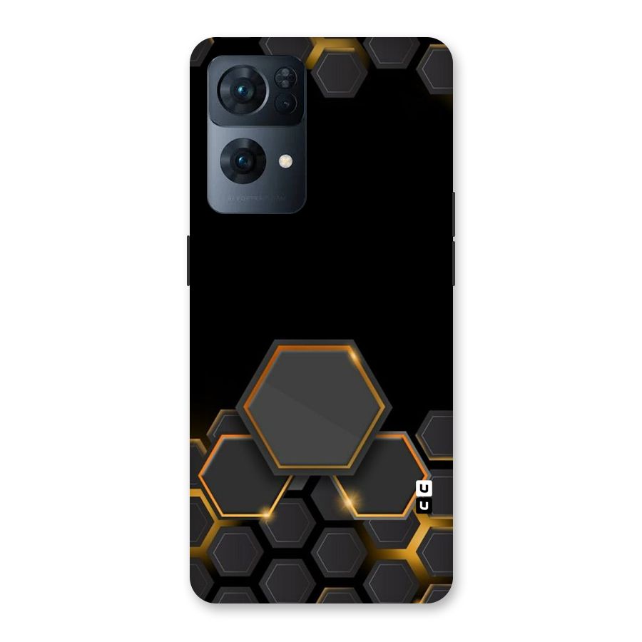 Black Gold Hexa Back Case for Oppo Reno7 Pro 5G