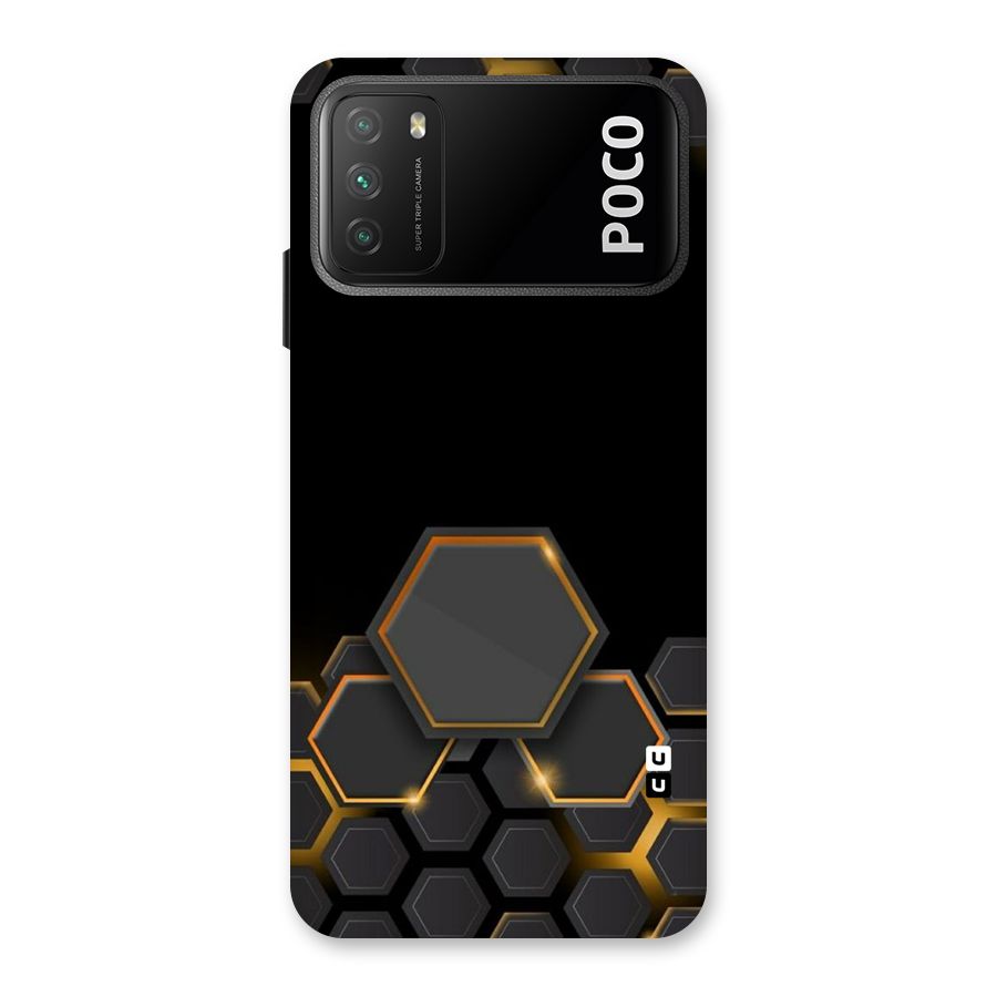 Black Gold Hexa Back Case for Poco M3